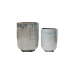 POT DX LIGHT GREY SET OF 2 OUTDOOR 